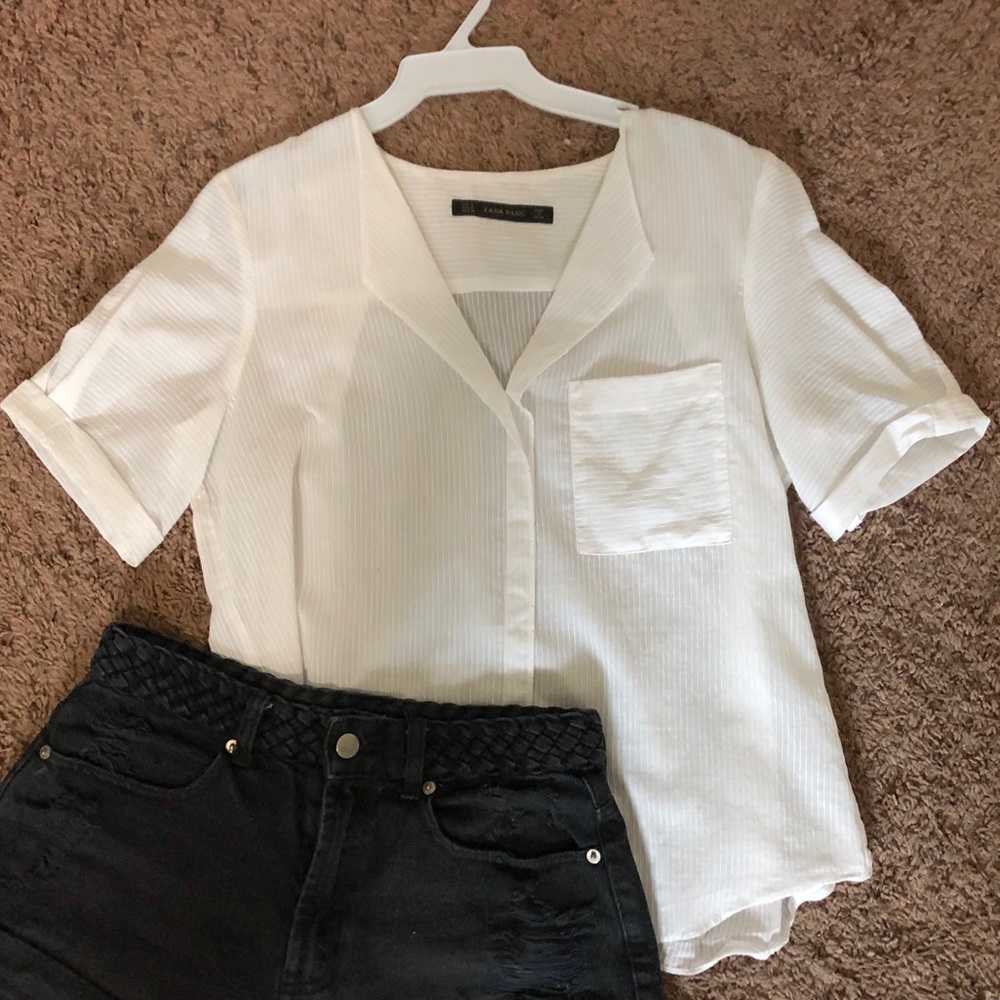 Zara Basic White Top size S